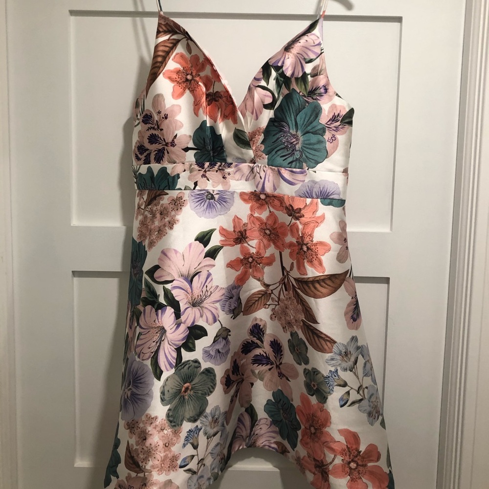 Talulah short floral dress with spaghetti straps